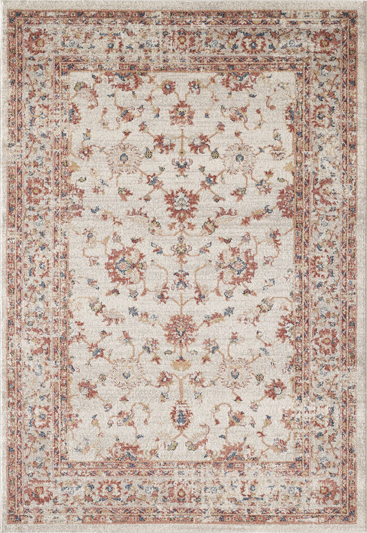 Beige Red Floral 