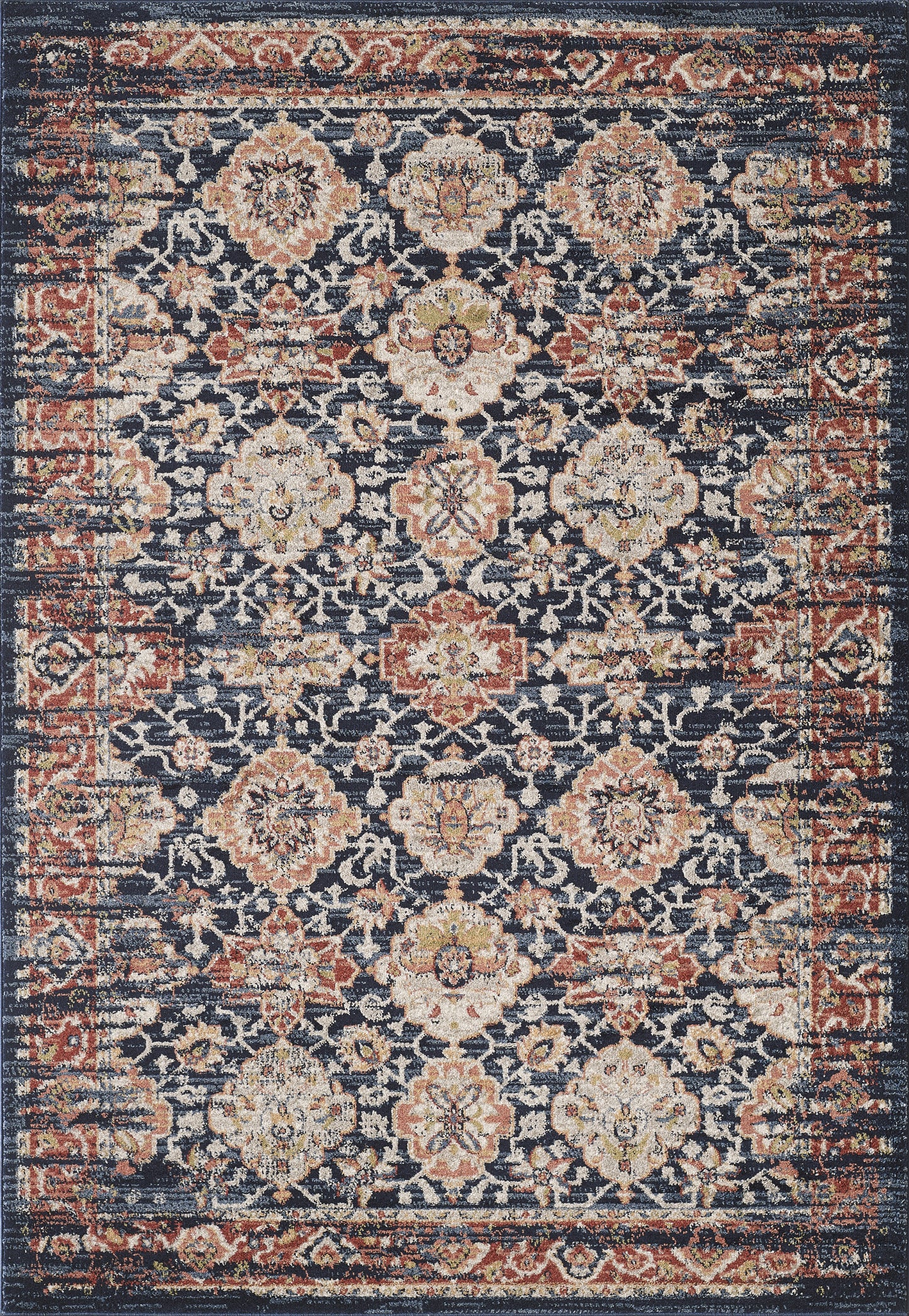 Navy Distressed Multi-Medallion
