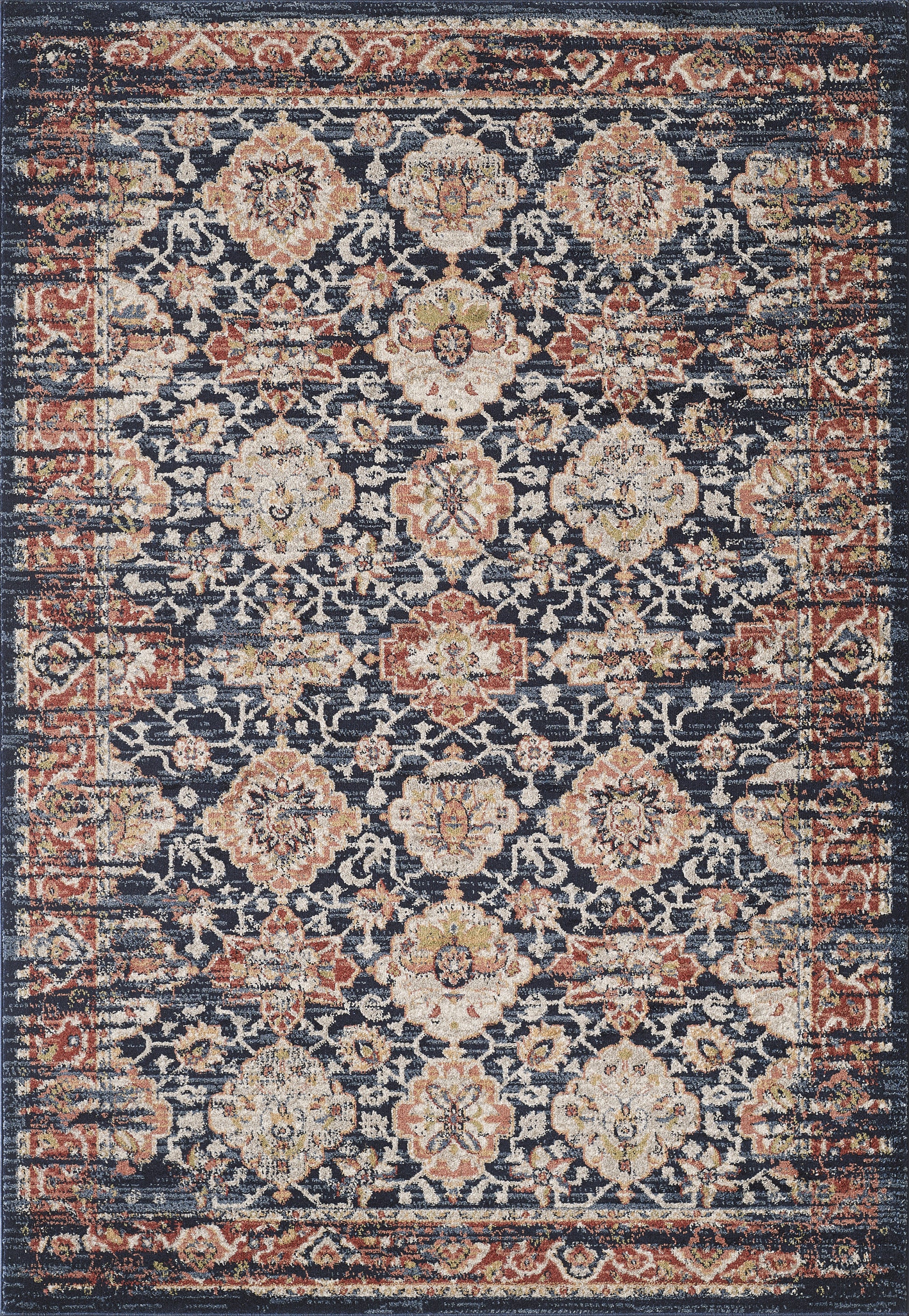 Navy Distressed Multi-Medallion