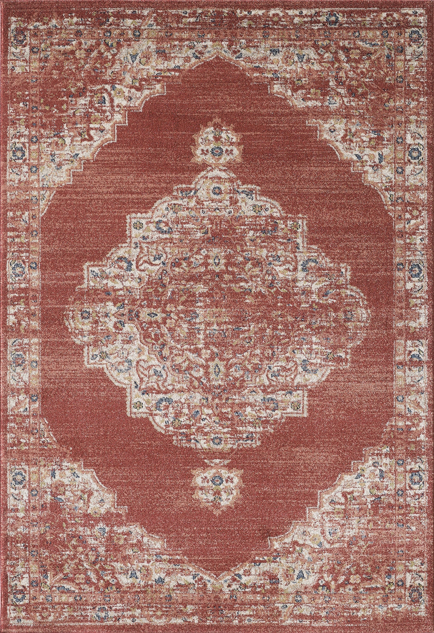 Red Medallion Distressed