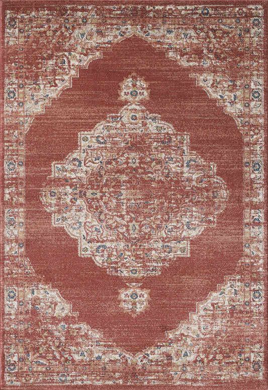 Red Medallion Distressed