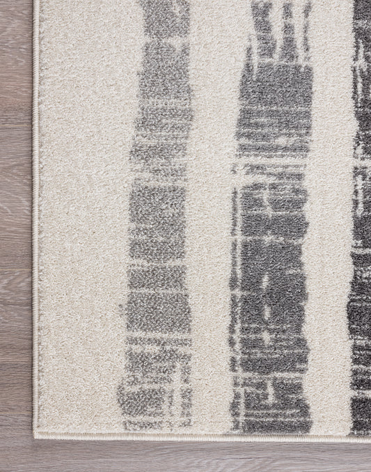 Ivory and Gray Faded Stripes