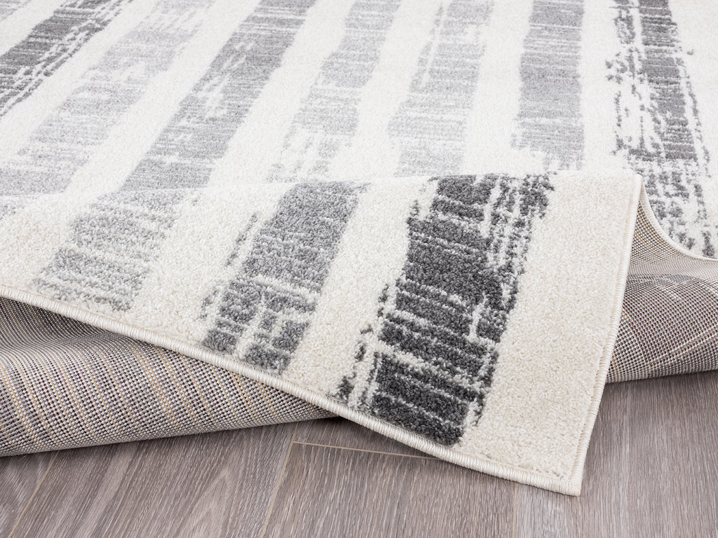 Ivory and Gray Faded Stripes