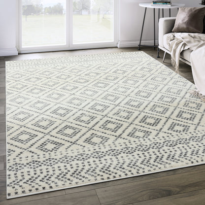 Ivory Grey Diamond Trellis