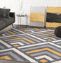 Grey Yellow Chevron Geometric