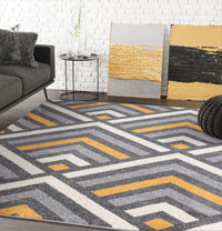 Grey Yellow Chevron Geometric