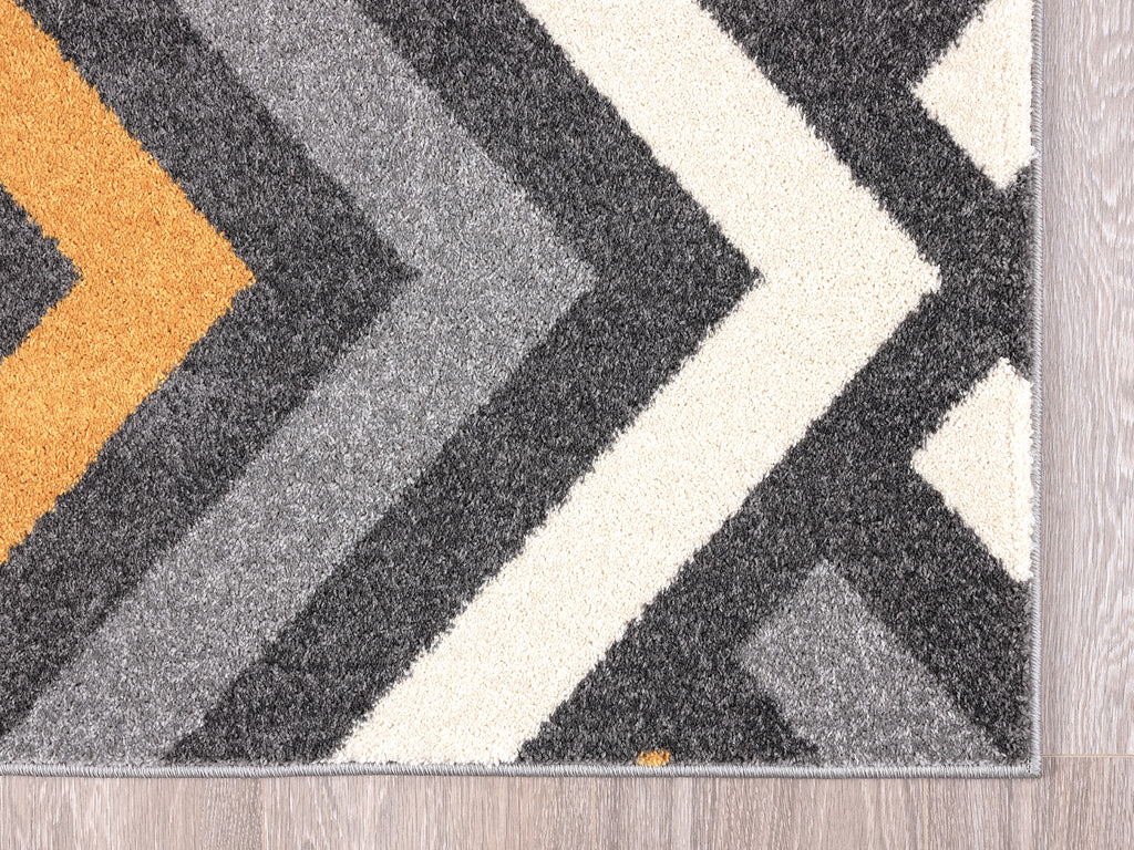 Grey Yellow Chevron Geometric