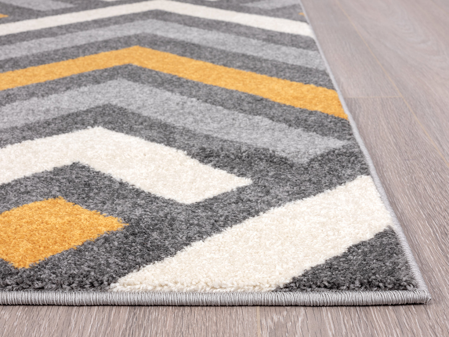 Grey Yellow Chevron Geometric