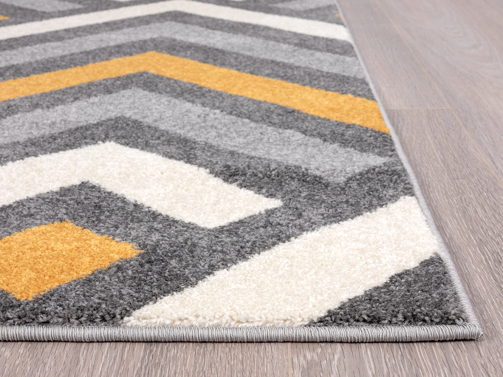 Grey Yellow Chevron Geometric