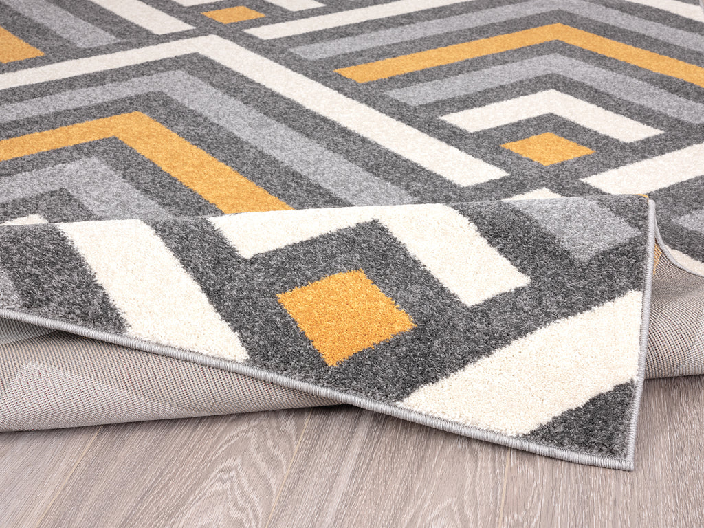 Grey Yellow Chevron Geometric