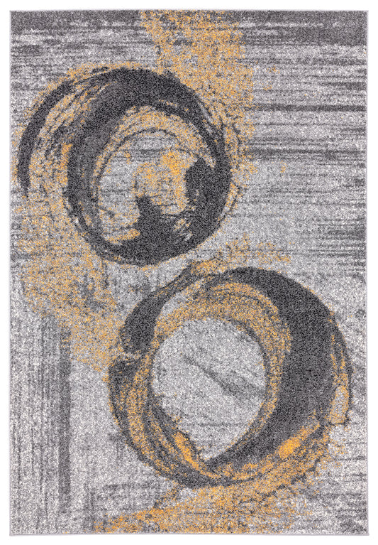 Grey Yellow Painted Swirl 
