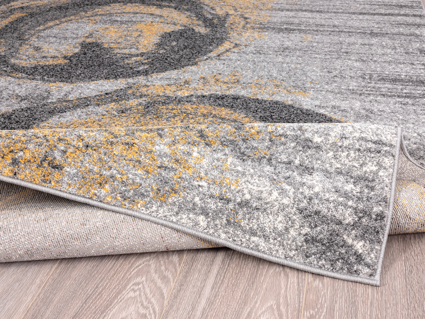 Grey Yellow Painted Swirl