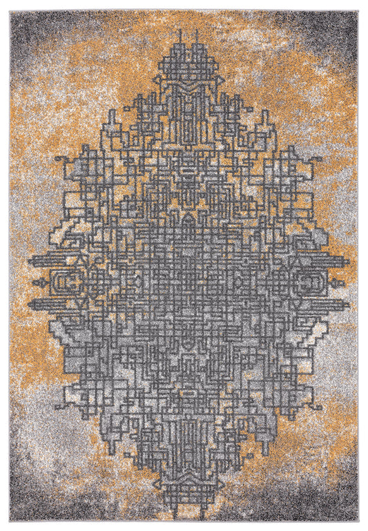 Grey Yellow Abstract Art