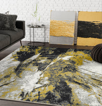 Modern Abstract Gold and Grey