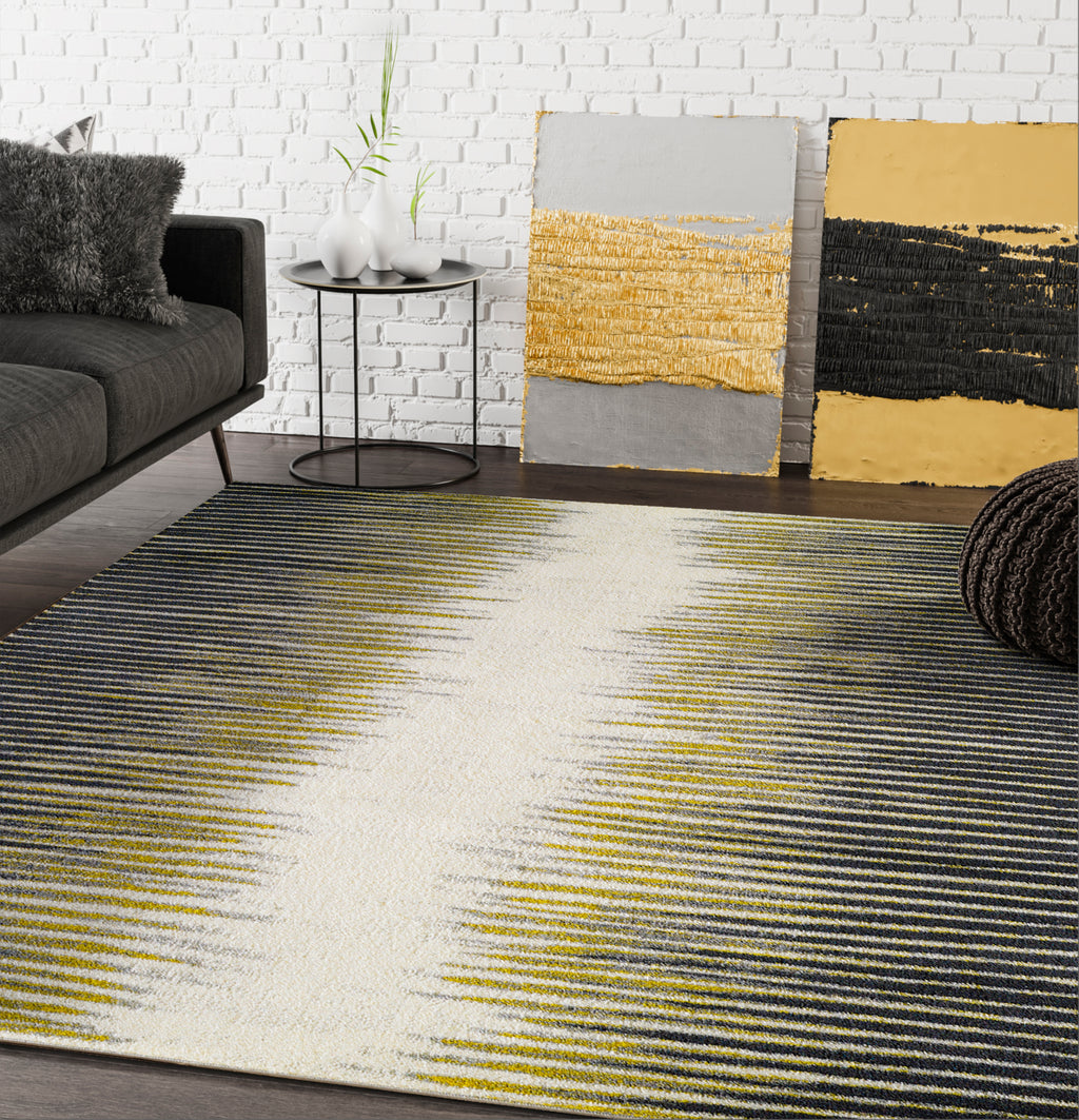 Abstract Striped Yellow and Grey
