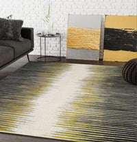 Abstract Striped Yellow and Grey