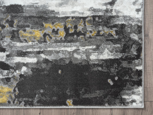 Black White Gold Abstract