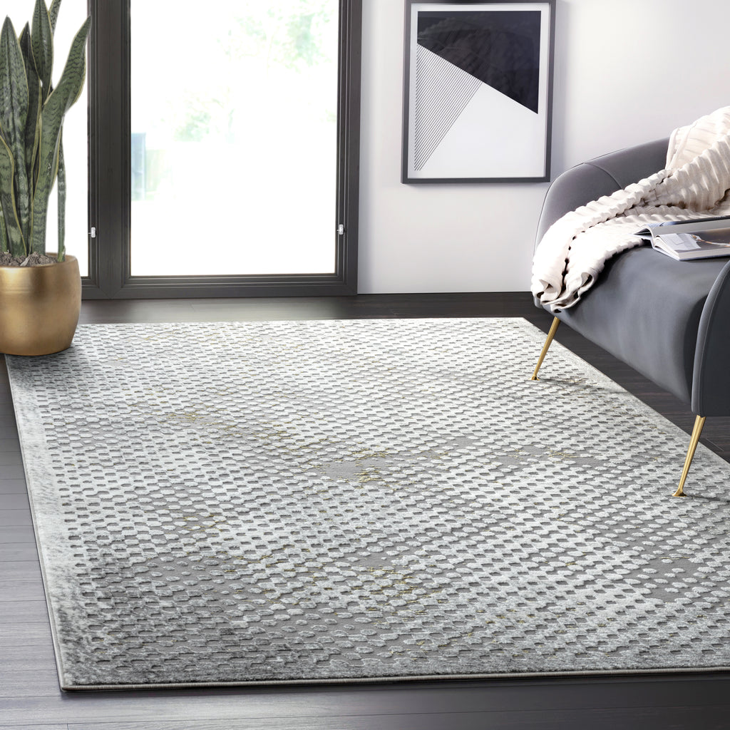 Grey Gold Mesh Modern