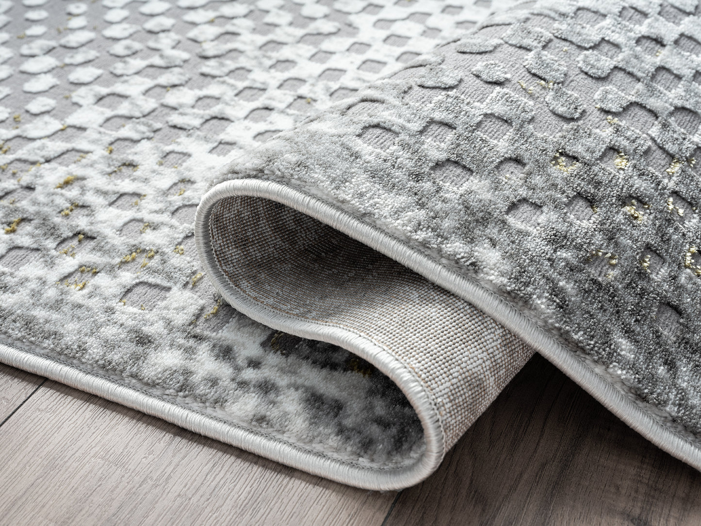 Grey Gold Mesh Modern