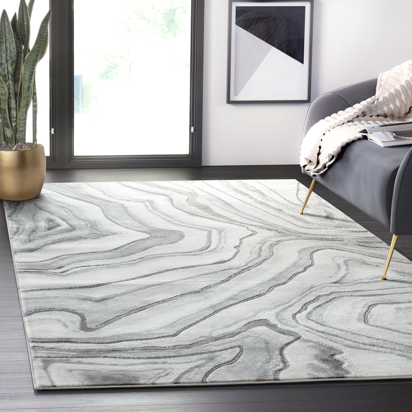 Grey Silver Kaleidescope Lines