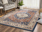 Vintage Navy Blue Orange Medallion
