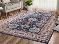 Navy Beige Border Traditional