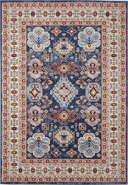 Navy Beige Border Traditional 