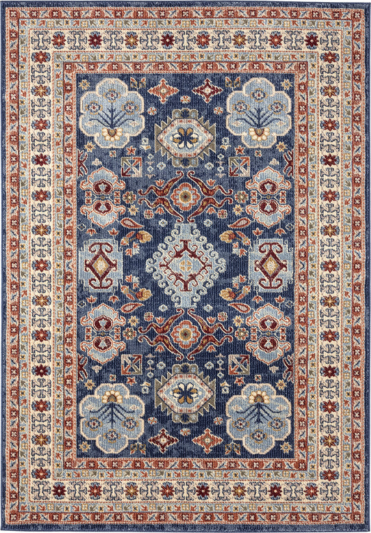 Navy Beige Border Traditional 
