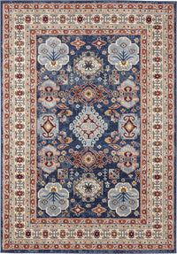Navy Beige Border Traditional 
