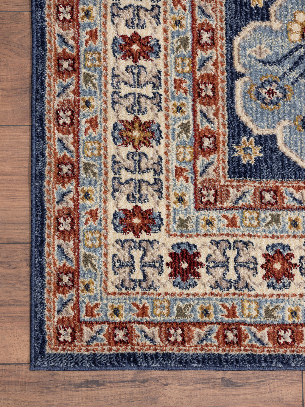 Navy Beige Border Traditional