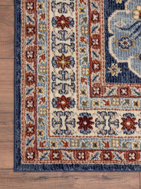 Navy Beige Border Traditional