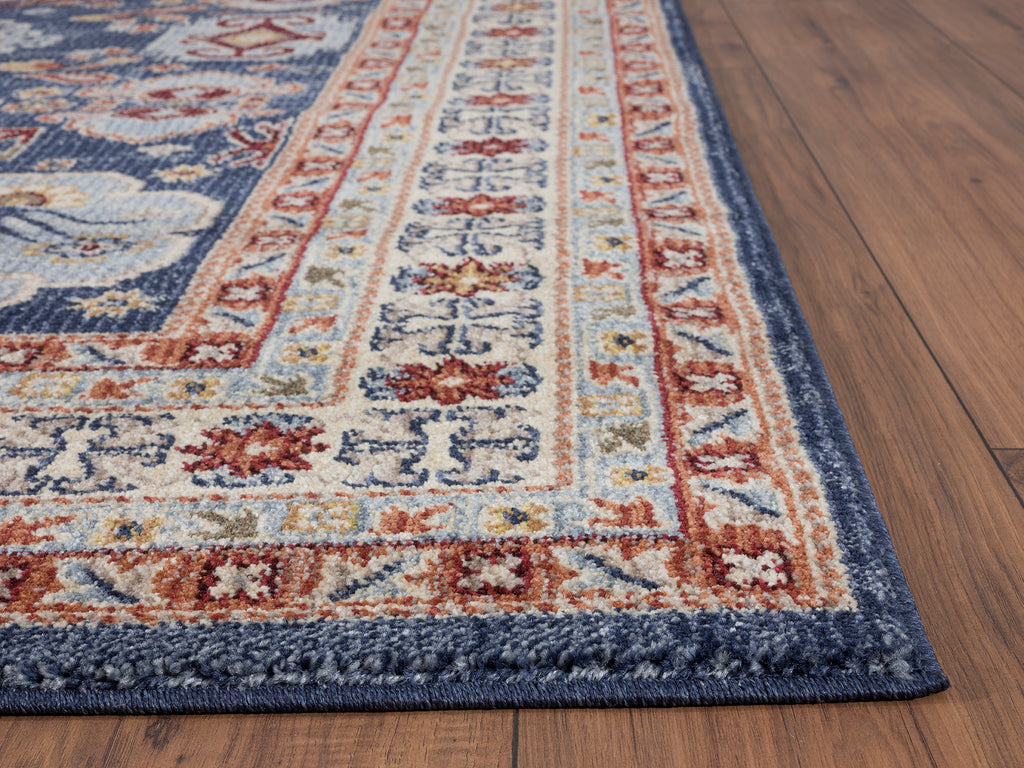 Navy Beige Border Traditional