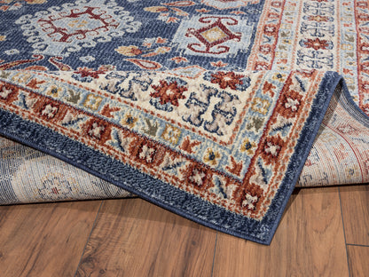 Navy Beige Border Traditional