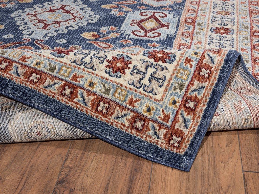 Navy Beige Border Traditional