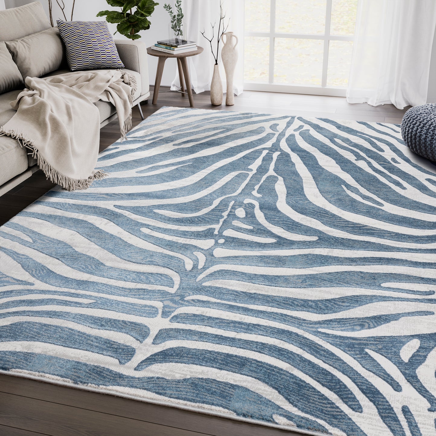 Blue Zebra Print