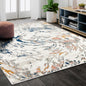 Contemporary Swirl Light Blue and Burnt Orange