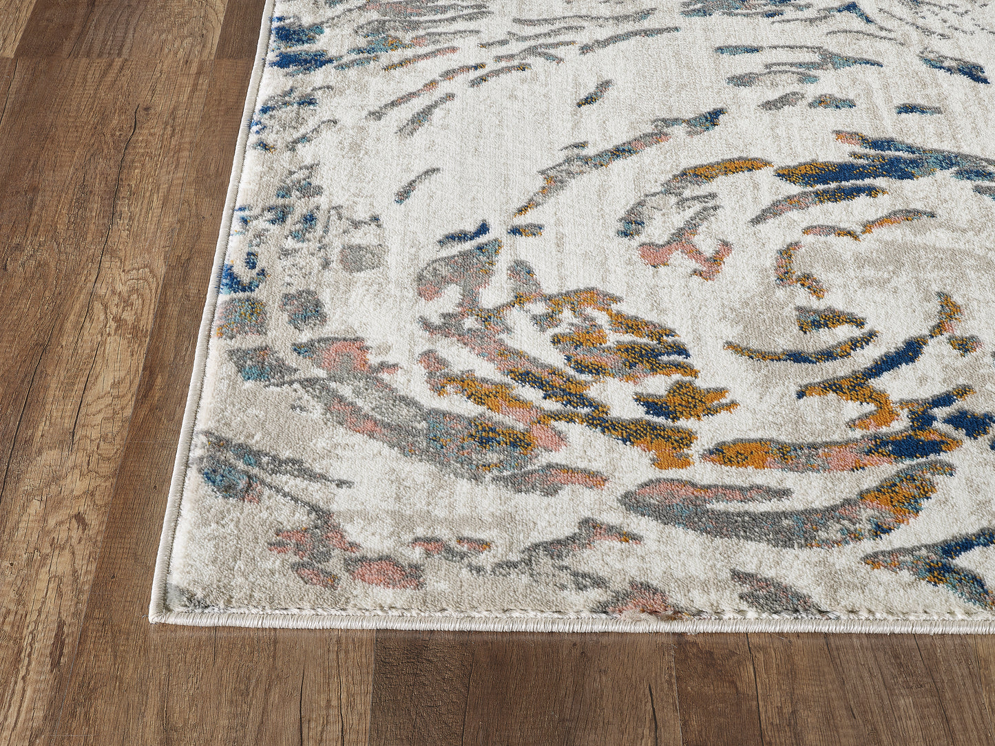 Contemporary Swirl Light Blue and Burnt Orange