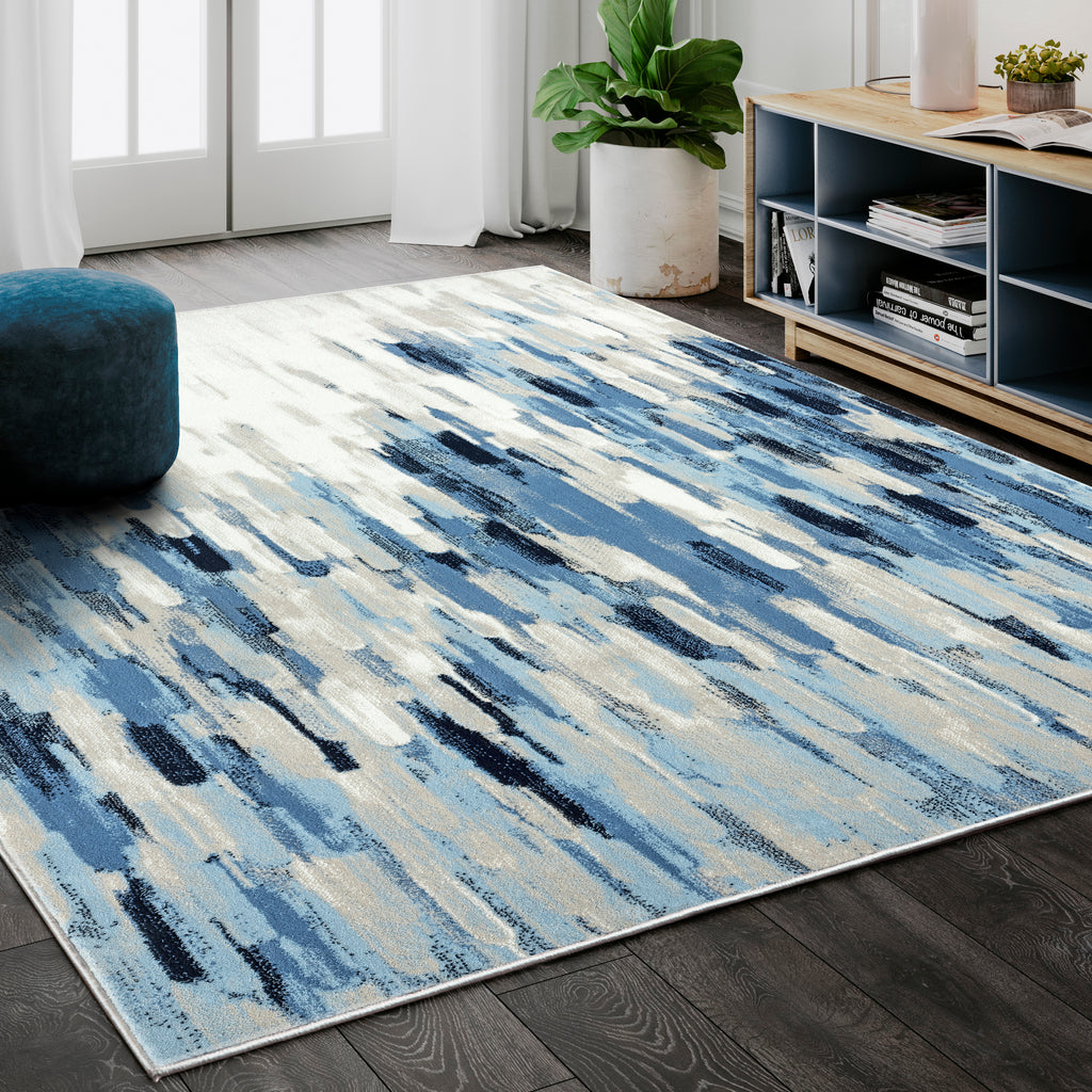 Contemporary Blue Lined Abstract