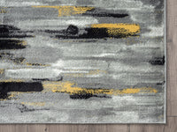 Contemporary Grey Yellow Lined