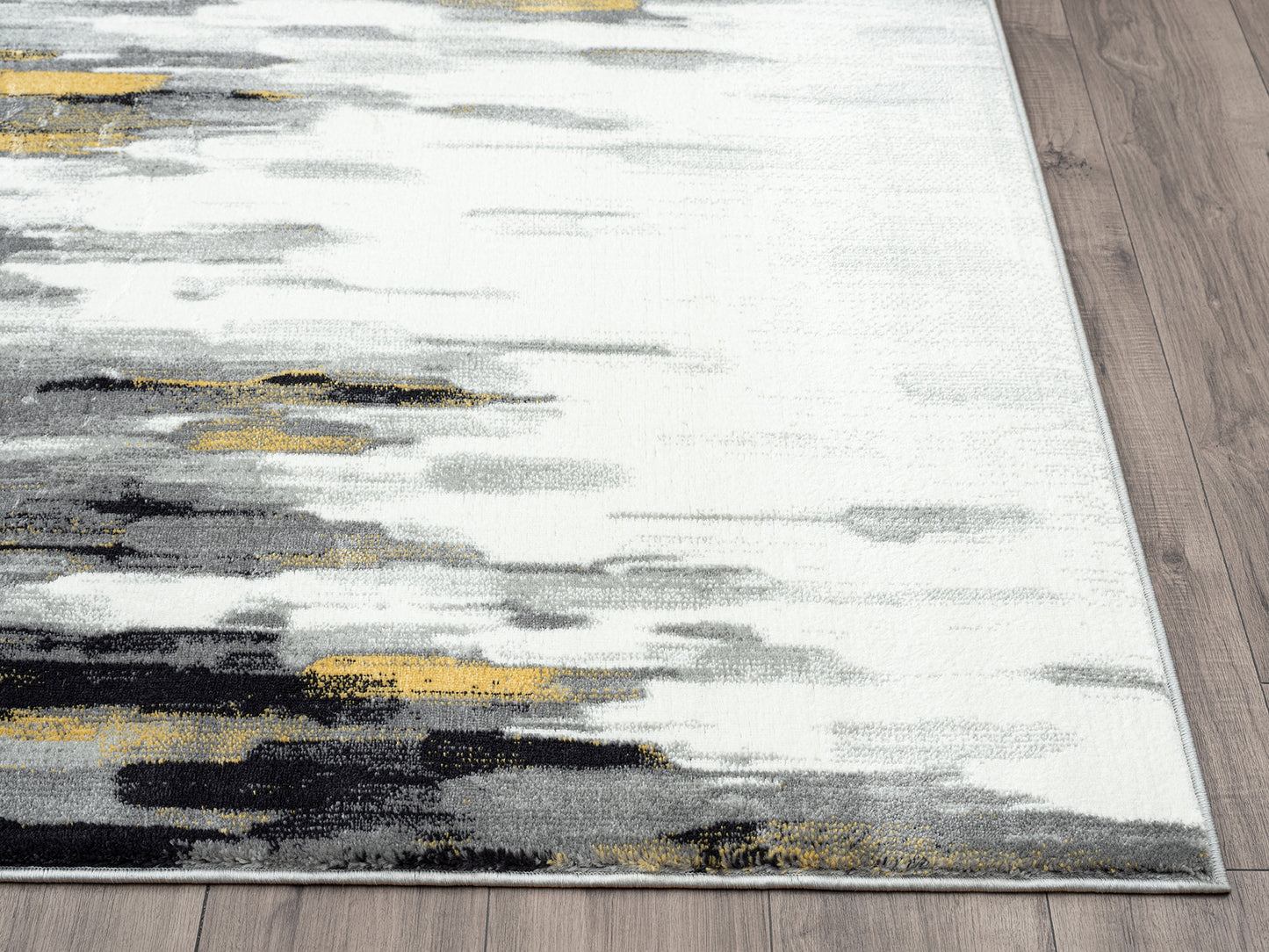 Contemporary Grey Yellow Lined
