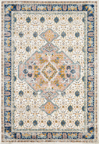  Traditional Medallion Ivory and Orange 