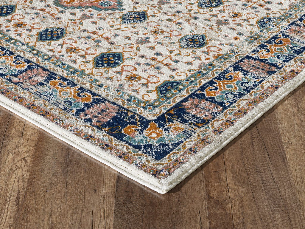  Traditional Medallion Ivory and Orange