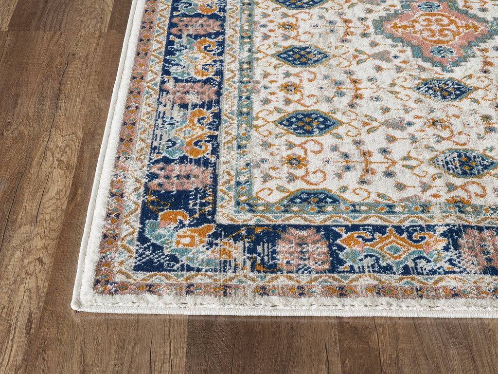  Traditional Medallion Ivory and Orange