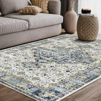 Traditional Medallion Blue and Ivory