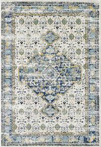 Traditional Medallion Blue and Ivory