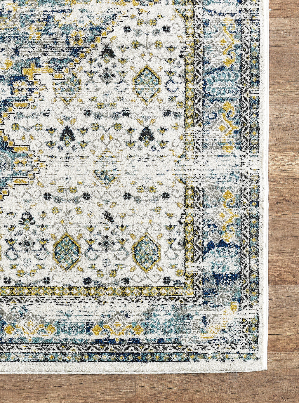 Traditional Medallion Blue and Ivory