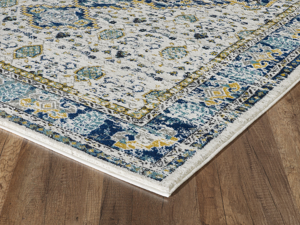 Traditional Medallion Blue and Ivory