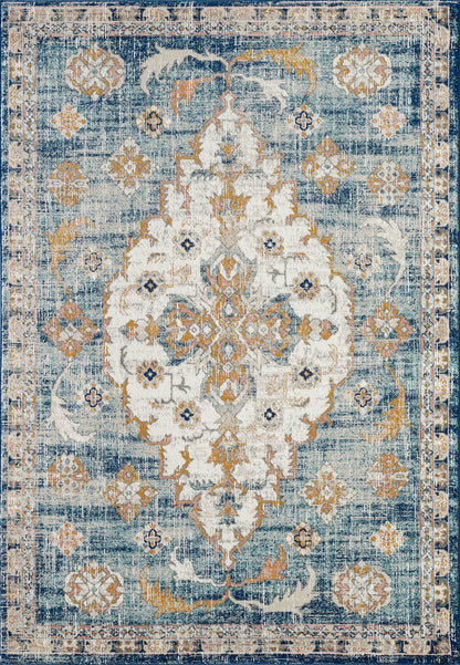 Traditional Medallion Blue and Orange