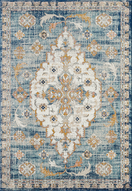 Traditional Medallion Blue and Orange