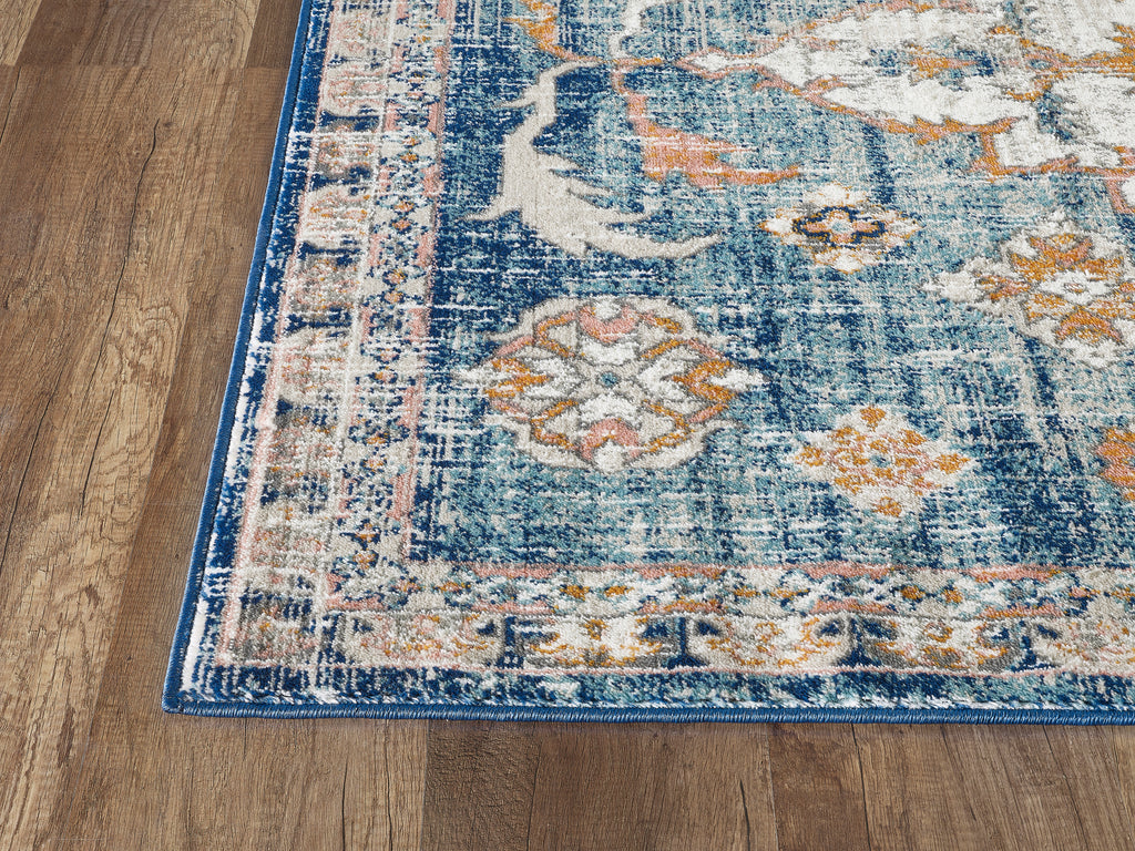 Traditional Medallion Blue and Orange